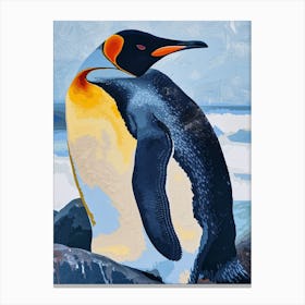 King Penguin Bartolom Island Colour Block Painting 2 Canvas Print