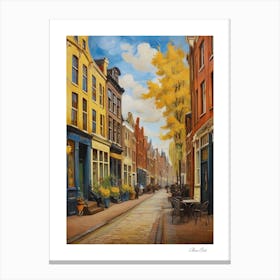 Amsterdam. Holland. beauty City . Colorful buildings. Simplicity of life. Stone paved roads.23 Canvas Print