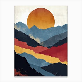 Sunset In The Mountains 32, Minimalism Canvas Print