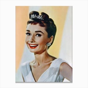 Audrey Hepburn Retro Collage Movies Canvas Print