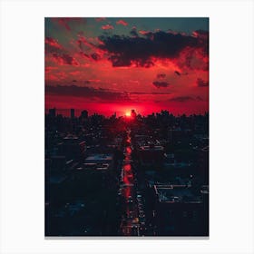 Sunset In New York City 1 Canvas Print