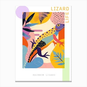Colourful Rainbow Lizard Modern Abstract Illustration 1 Poster Canvas Print