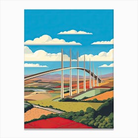 Millau Bridge, France, Colourful 2 Canvas Print
