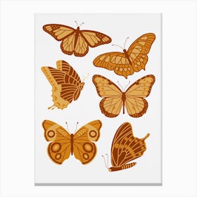 Texas Butterflies   Golden Yellow Canvas Print