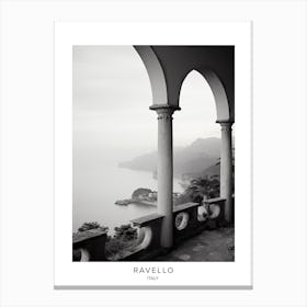 Poster Of Ravello, Italy, Black And White Analogue Photography 3 Canvas Print