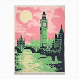 London In Risograph Style 3 Canvas Print