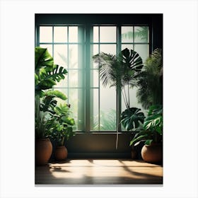 Tropical Plants In A Room Canvas Print