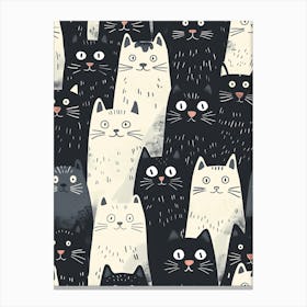 Perfectly Repeatable Artwork With Cute Cat Faces 29 Canvas Print