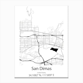 San Dimas,United States Minimalist Map Canvas Print