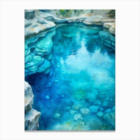 A Close Up Of Crystal Clear Blue Water Patterns In Canvas Print