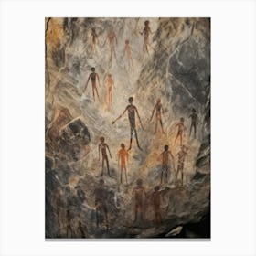 Cave Paintings Style Abstract Canvas Print