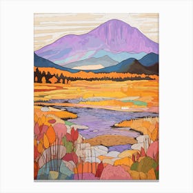 Mount Katahdin United States 2 Colourful Mountain Illustration Canvas Print
