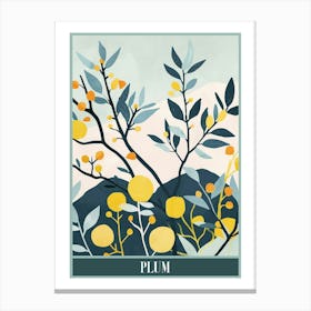 Plum Tree Flat Illustration 4 Poster Canvas Print