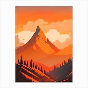 Misty Mountains Vertical Composition In Orange Tone 142 Canvas Print