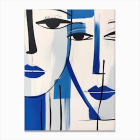 Two Women In Blue 1 Canvas Print