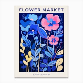 Blue Flower Market Poster Snapdragon 3 Canvas Print