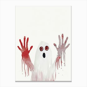 Ghost With Bloody Hands Canvas Print