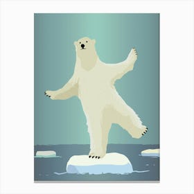 Polar Bear Balancing on Iceberg Artwork Canvas Print