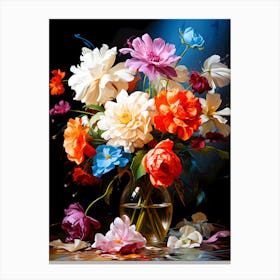 Blooming Reverie A Dreamlike Floral Illustration Canvas Print