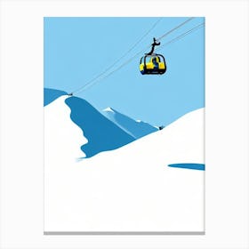 Serre Chevalier, France Minimal Skiing Poster Canvas Print
