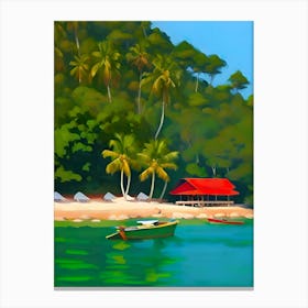 Tropical Beach Scene Canvas Print