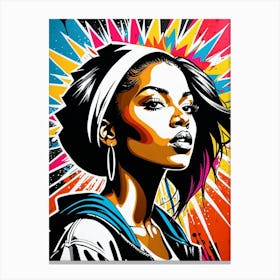 Graffiti Mural Of Beautiful Hip Hop Girl 21 Canvas Print