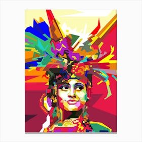 Beautiful Ethnic Woman Fashion Pop Art WPAP Canvas Print