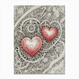 Two Hearts Canvas Print