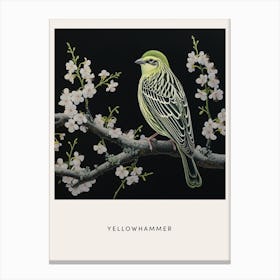 Ohara Koson Inspired Bird Painting Yellowhammer 2 Poster Canvas Print