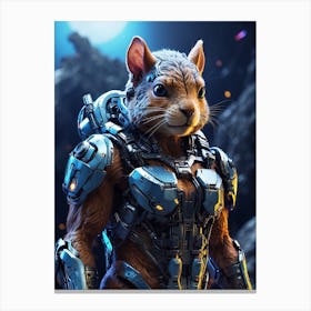 Squirrel In Cyborg Body #1 Canvas Print