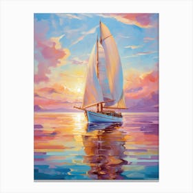 Sailboat At Sunset 24 Canvas Print