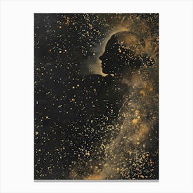 Silhouette Of A Woman In Space Canvas Print