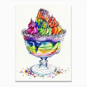 Rainbow Trifle Line Illustration 1 Canvas Print