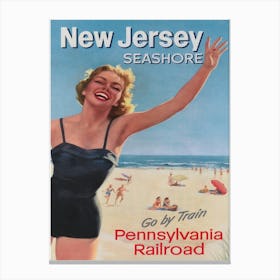 New Jersey Seashore Vintage Travel Poster Canvas Print