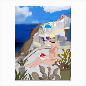 Holiday Santorini Canvas Print