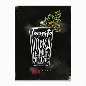 Bloody Mary Chalk Cocktail Canvas Print