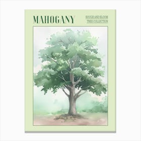 Mahogany Tree Atmospheric Watercolour Painting 6 Poster Canvas Print