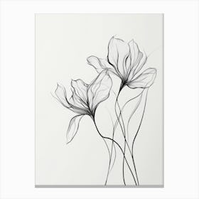 Flowers In Black And White 3 Canvas Print