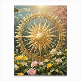 Golden Sun Wheel no1 Canvas Print