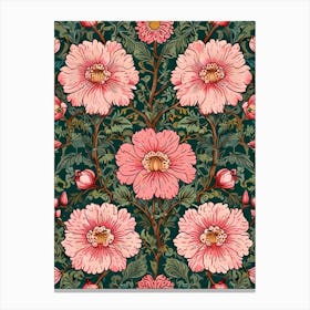 William Morris Pink Flowers Canvas Print