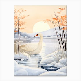 Winter Bird Painting Goose 1 Canvas Print