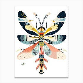 Colourful Insect Illustration Damselfly 8 Canvas Print