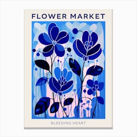 Blue Flower Market Poster Bleeding Heart Dicentra 3 Canvas Print