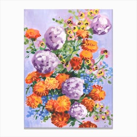 Marigold And Hydrange Canvas Print