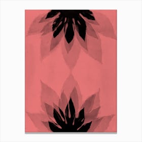 Coral black leaf Canvas Print