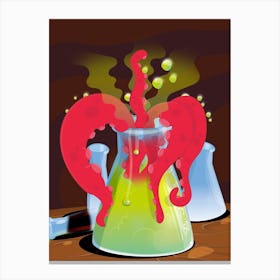 Funny Science experiment monster Canvas Print