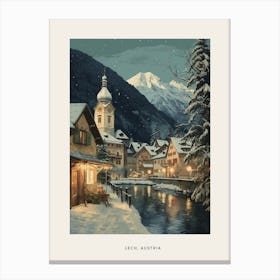 Vintage Winter Poster Lech Austria 1 Canvas Print