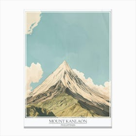 Mount Kanlaon Philippines Color Line Drawing 6 Poster Canvas Print