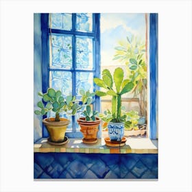 Cactus In The Window Canvas Print