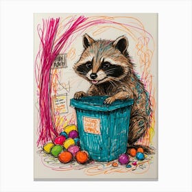 Easter Raccoon Canvas Print